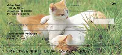 the lawn or cuddling together for a nap.  These House Cats, the Kittens Checks are a must have for any cat lover.