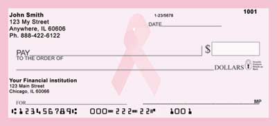 ast Cancer Awareness and Prevention.     Help spread the message by using these Pink Ribbon checks and matching address labels, priced every day at $ 5.99 a box.    