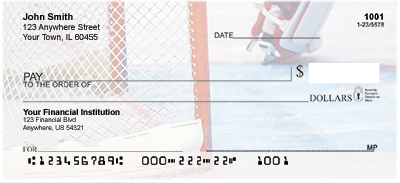 n our Sports series, Hockey Checks. These Hockey Checks have four rotating images guaranteed make your friends look twice the next time they hit a slap shot into the goal!  We offer these checks at low prices, not just the first time you order like most other companies. We want you as a customer for life, not just for a promotional order or two.   We also are pleased to offer matching Hockey Address Labels with these Hockey Checks. We do not charge you more when you reorder your checks from Carousel Checks.       Specifications      Personal Checks  Singles  Duplicates     Pads per box 3 6    Checks per pad 50 20    Checks per box 150 120    What`s Included with order: 24 Deposit Tickets 1 Transaction Register        Check Options      Typestyles  7 Typestyles   Stock Logos  Over 50 Choices   Monograms  Two Styles       Delivery Options      Orders are usually produced within 72 hours upon receipt of payment and necessary information.   Delivery Method Delivery Time Features    UPS Next Day 4-5 business days trackable, secure    UPS 2 Day 5-6 business days trackable, secure    UPS Ground 6-9 business days trackable, secure    Priority Mail 6-10 business days trackable, secure    Bulk Mail 12-21 business days not trackable not secure     In-Plant Rush 2 days faster priority printing     