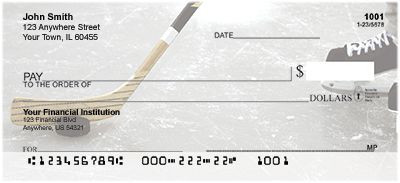 n our Sports series, Hockey Checks. These Hockey Checks have four rotating images guaranteed make your friends look twice the next time they hit a slap shot into the goal!  We offer these checks at low prices, not just the first time you order like most other companies. We want you as a customer for life, not just for a promotional order or two.   We also are pleased to offer matching Hockey Address Labels with these Hockey Checks. We do not charge you more when you reorder your checks from Carousel Checks.       Specifications      Personal Checks  Singles  Duplicates     Pads per box 3 6    Checks per pad 50 20    Checks per box 150 120    What`s Included with order: 24 Deposit Tickets 1 Transaction Register        Check Options      Typestyles  7 Typestyles   Stock Logos  Over 50 Choices   Monograms  Two Styles       Delivery Options      Orders are usually produced within 72 hours upon receipt of payment and necessary information.   Delivery Method Delivery Time Features    UPS Next Day 4-5 business days trackable, secure    UPS 2 Day 5-6 business days trackable, secure    UPS Ground 6-9 business days trackable, secure    Priority Mail 6-10 business days trackable, secure    Bulk Mail 12-21 business days not trackable not secure     In-Plant Rush 2 days faster priority printing     