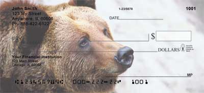 g images of these great bears of the american wilderness, these checks are sure to please any grizzly lover or nature buff.
