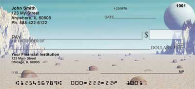  Well now you can every day with these new Planetary Views Personal Checks that picture four rotating images of these space station perspective view of various planets.