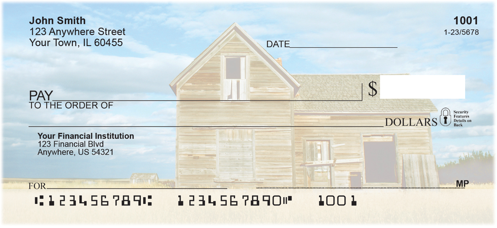 e background of your checks.