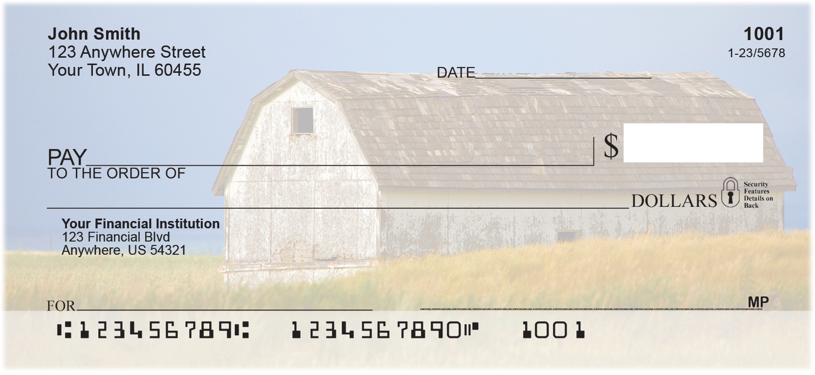 e background of your checks.