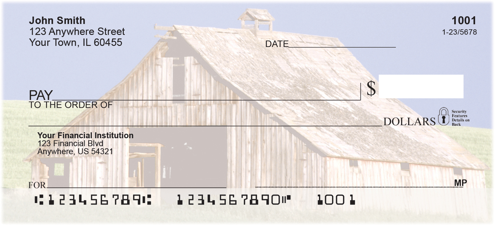 e background of your checks.
