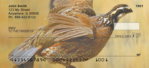our rotating images will you up close details of these birds each time you use your checks.