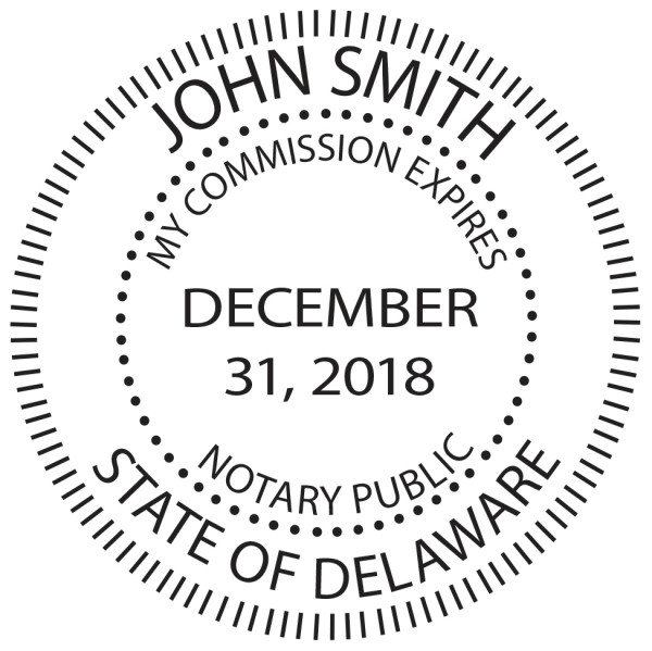 Delaware Notary Public Round Stamp | STA-DE02