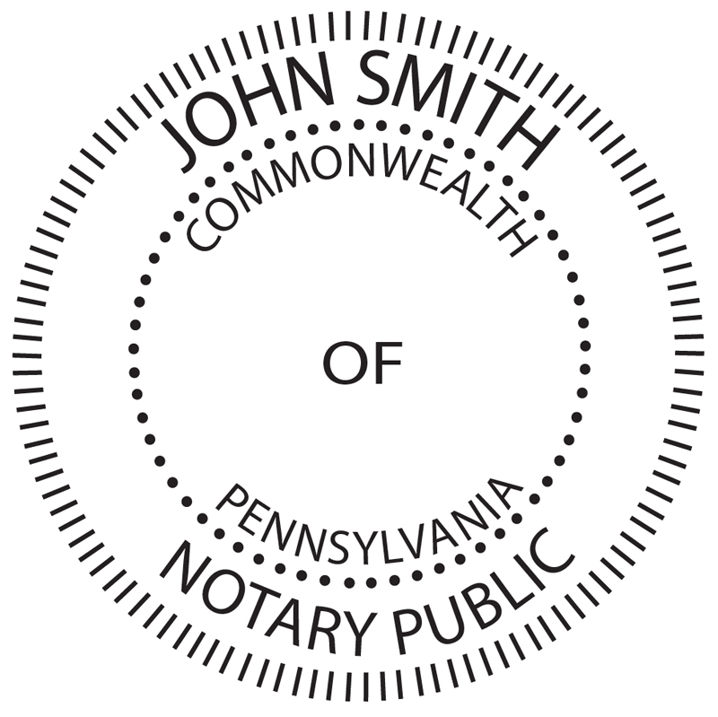 Pennsylvania Notary Public Round Stamp 0857